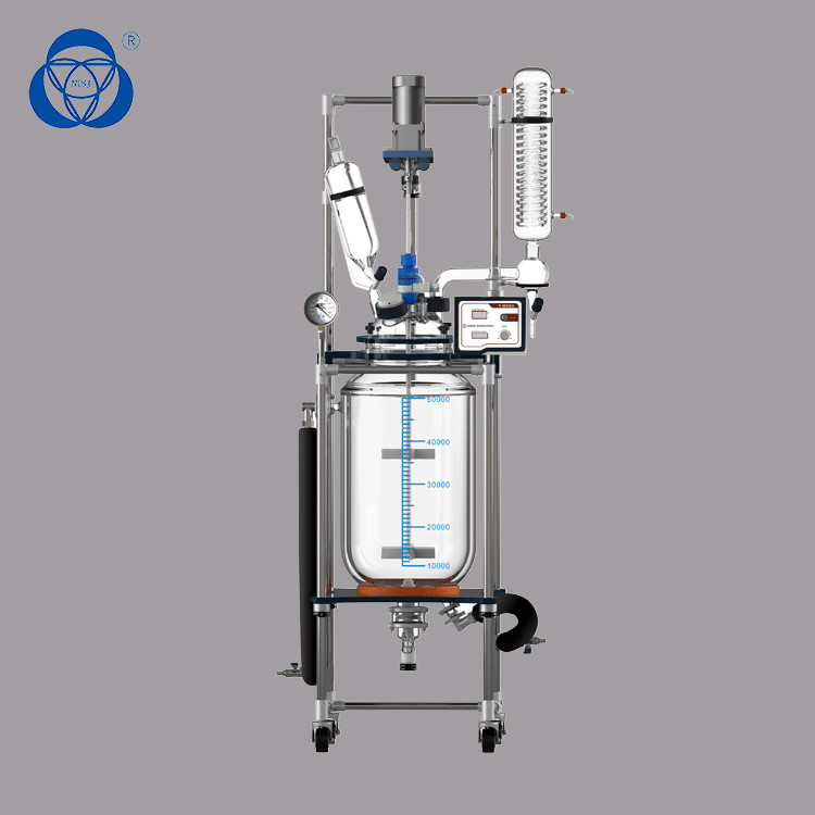 Customized Double Layer Glass Reactor / Jacketed Glass Vessel Eco Friendly
